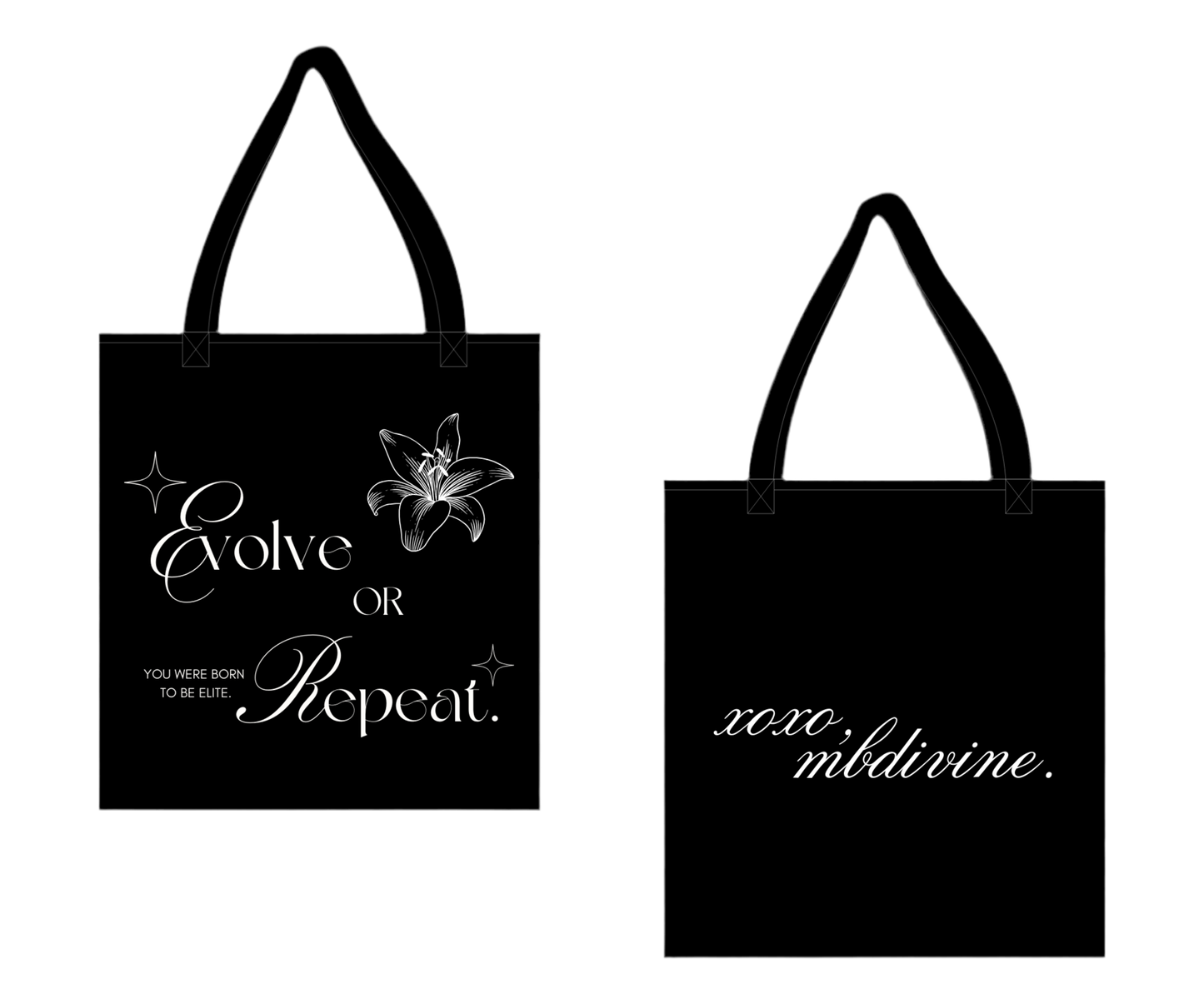 Evolve or Repeat (tote bags)